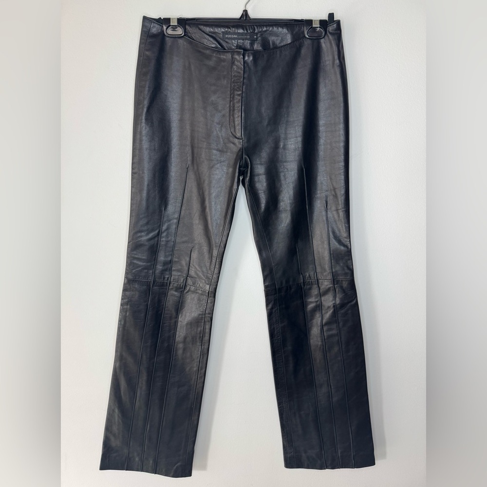 Rudsak Black Genuine Leather Pants — Size 6 - Picture 4 of 17